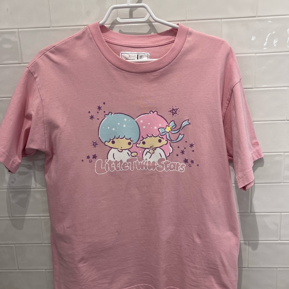 Sanrio series: Little twin stars pink tee